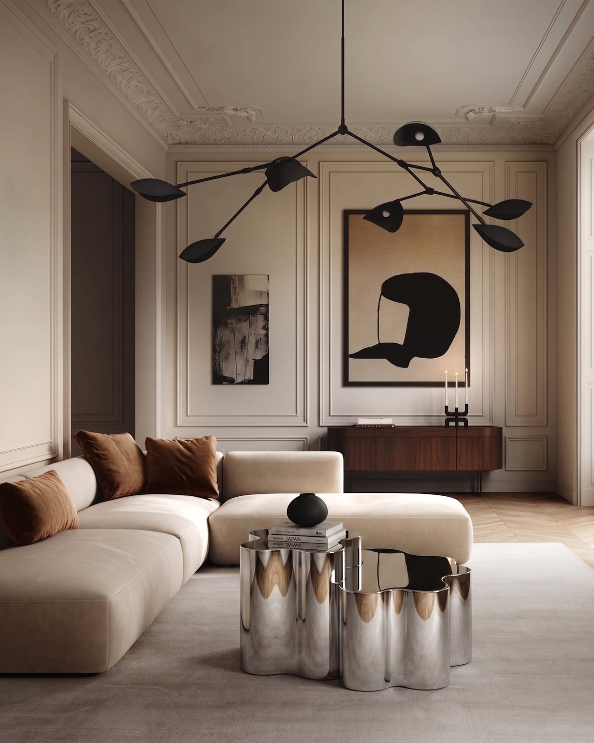 Skya™ Sculptural Table | Mirror Chrome