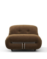 Soria 69™ lounge chair | sculptural upholstery - brown vegan suede - chairs soriana-inspired by scarpa | madorne