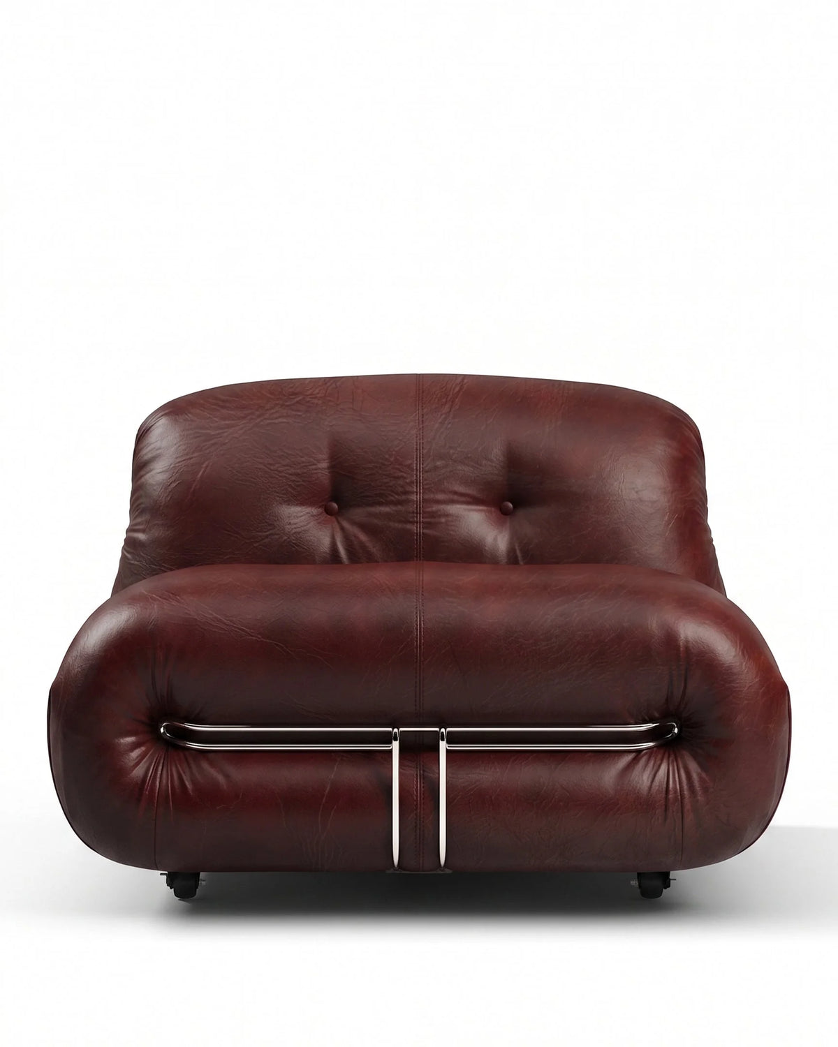 Soria 69™ lounge chair | sculptural upholstery - oxblood vegan leather - chairs soriana-inspired by scarpa | madorne