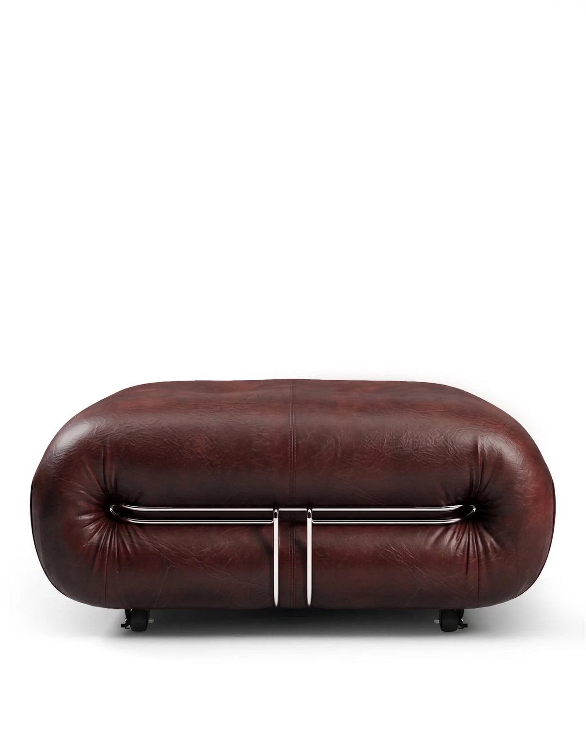 Soria 69™ ottoman | sculptural upholstery - oxblood vegan leather - stools & ottomans 69 | designer | madorne