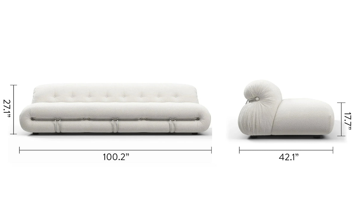 Soria 69™ three-seater sofa | external steel frame - 3 seaters 69 | madorne