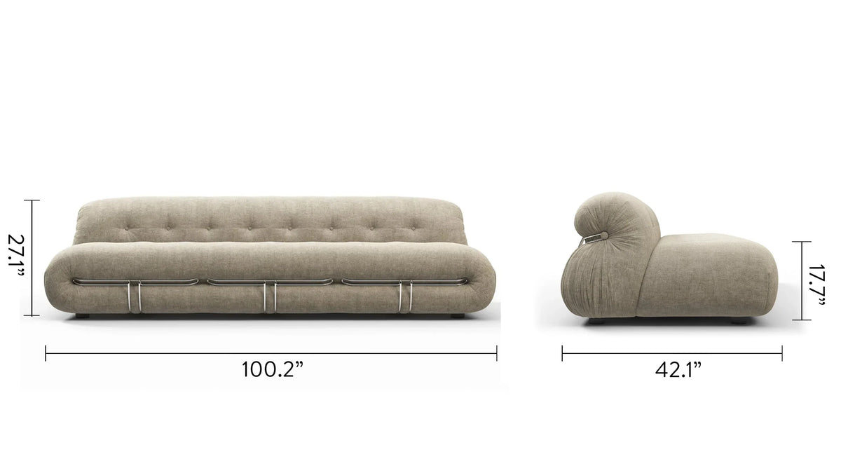 Soria 69™ three-seater sofa | external steel frame - 3 seaters 69 | madorne