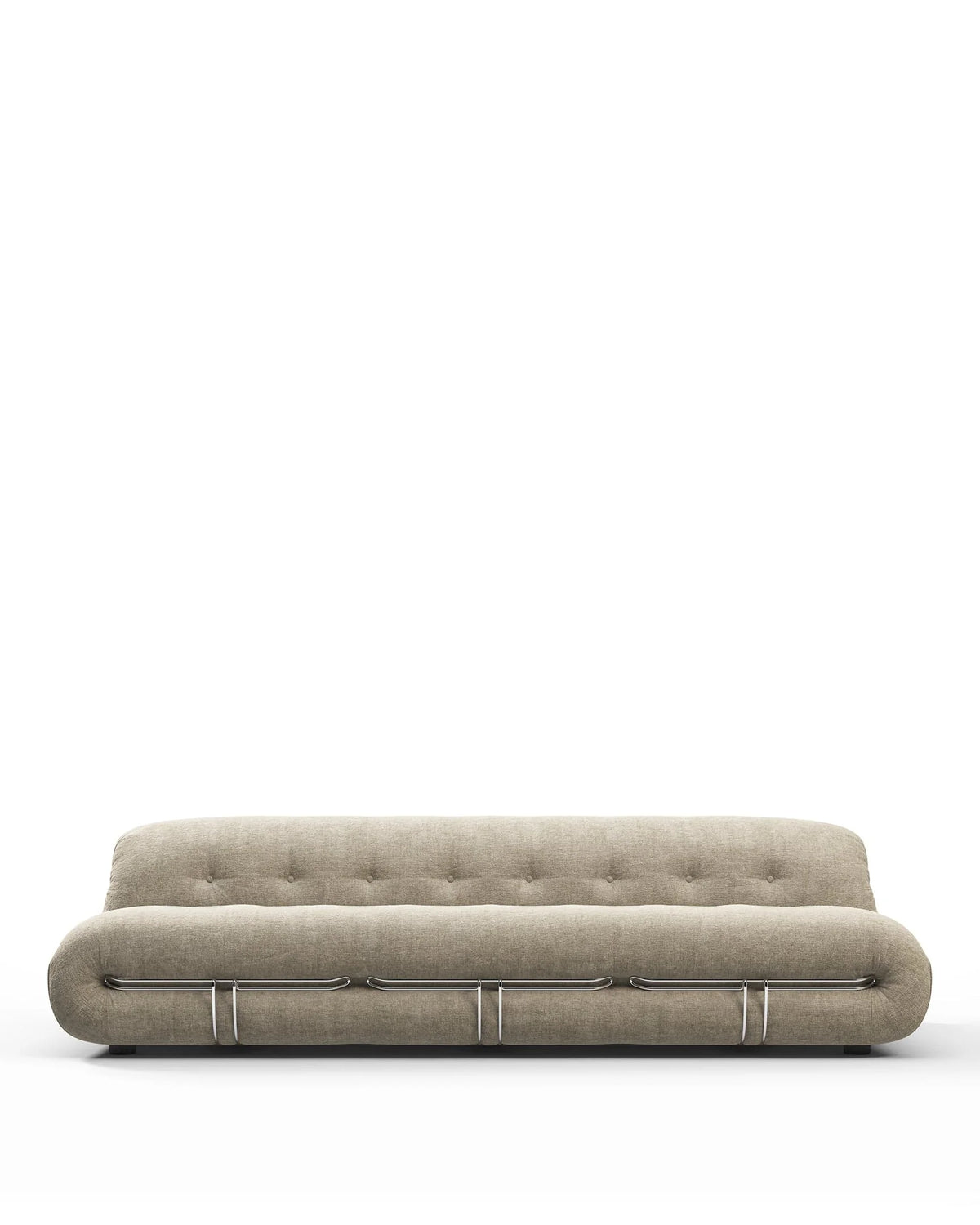 Soria 69™ three-seater sofa | external steel frame - beige gray chenille - 3 seaters 69 | madorne