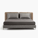 Talin 11 Saddle-Leather Bed Frame – front view