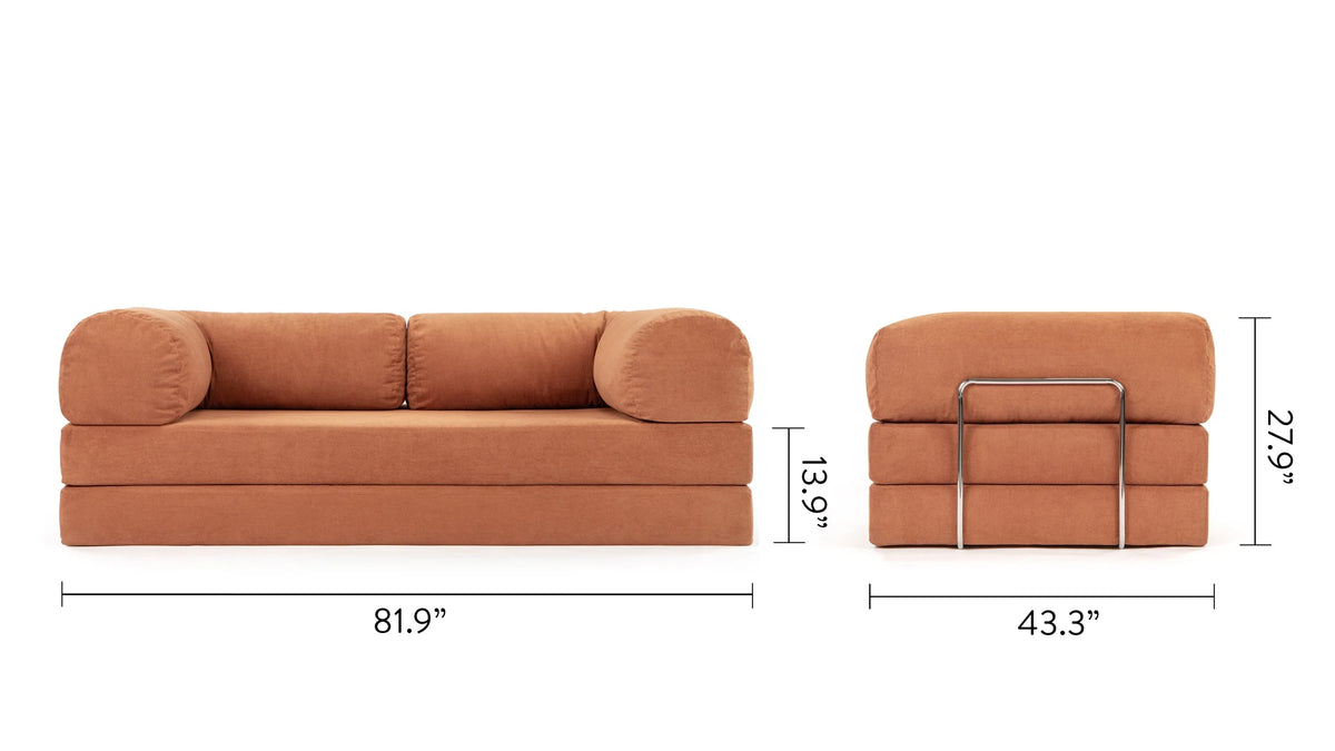 Teda™ sleeper sofa | orange corduroy - sofas teda | modern | madorne