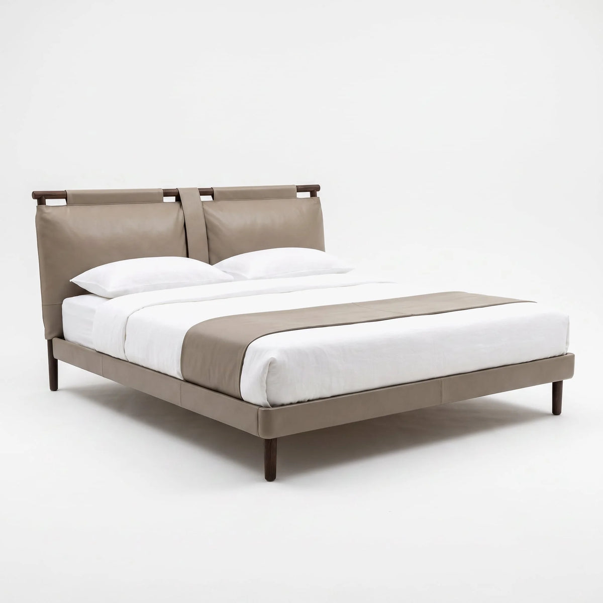 Tempo 18 Leather and Wood Bed Frame – detail view 4