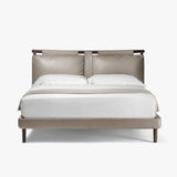 Tempo 18 Leather and Wood Bed Frame – front view