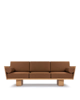 Terra teak™ outdoor sofa | three seater - natural teak with mocha cushions - sofas | designer | madorne