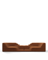 Terrace 73™ sofa combination | tiered upholstery - burnt orange vegan suede - sectionals 73 | sectional | madorne