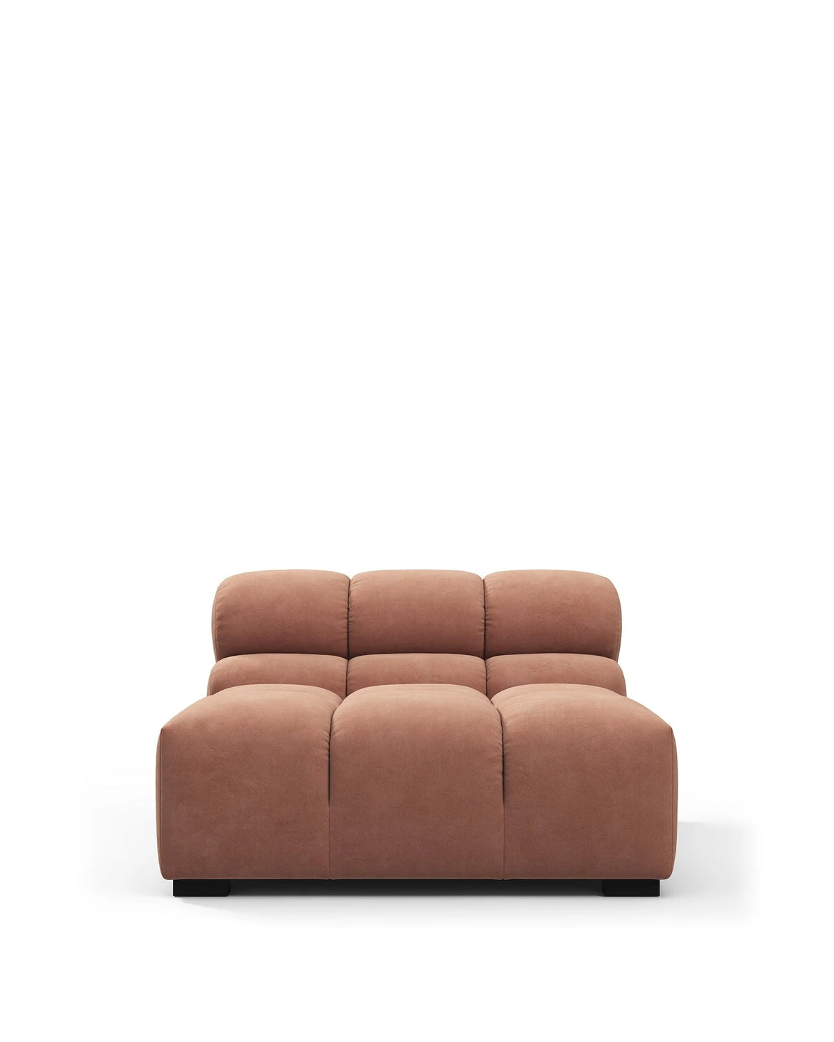 Tuft 05™ armless module | channel tufting - mocha mousse vegan suede - modules 05 | designer modular sofa element
