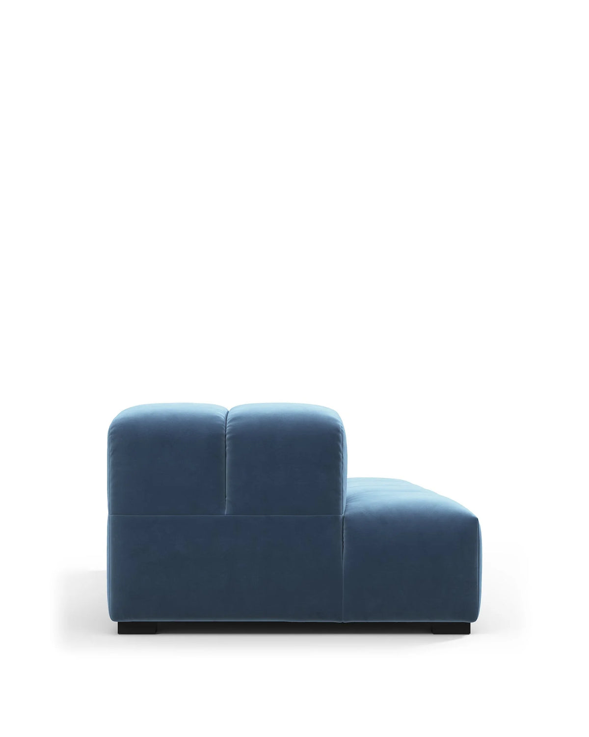 Tuft 05™ left chaise module | channel tufting - aegean blue velvet / modules 05 | modular sofa element | madorne