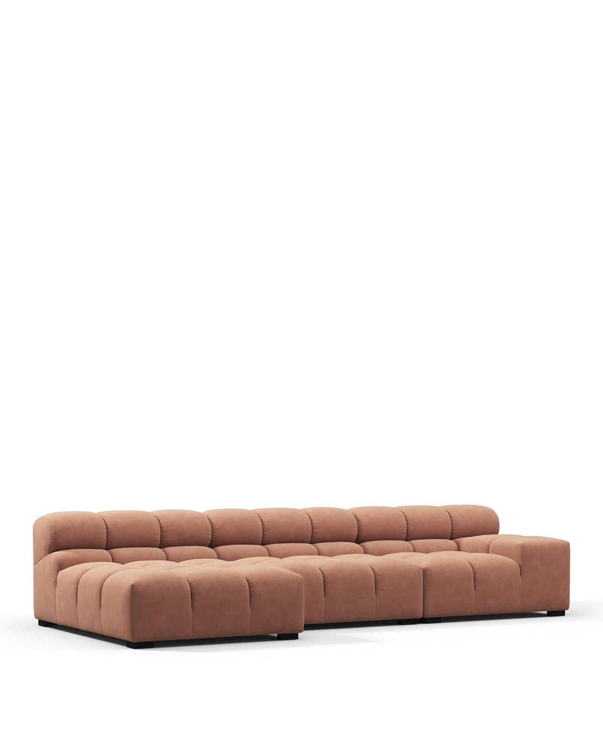 Tuft 05™ small left-chaise sectional | mocha suede - mousse vegan / left chaise - sectionals 05 | sofa | madorne