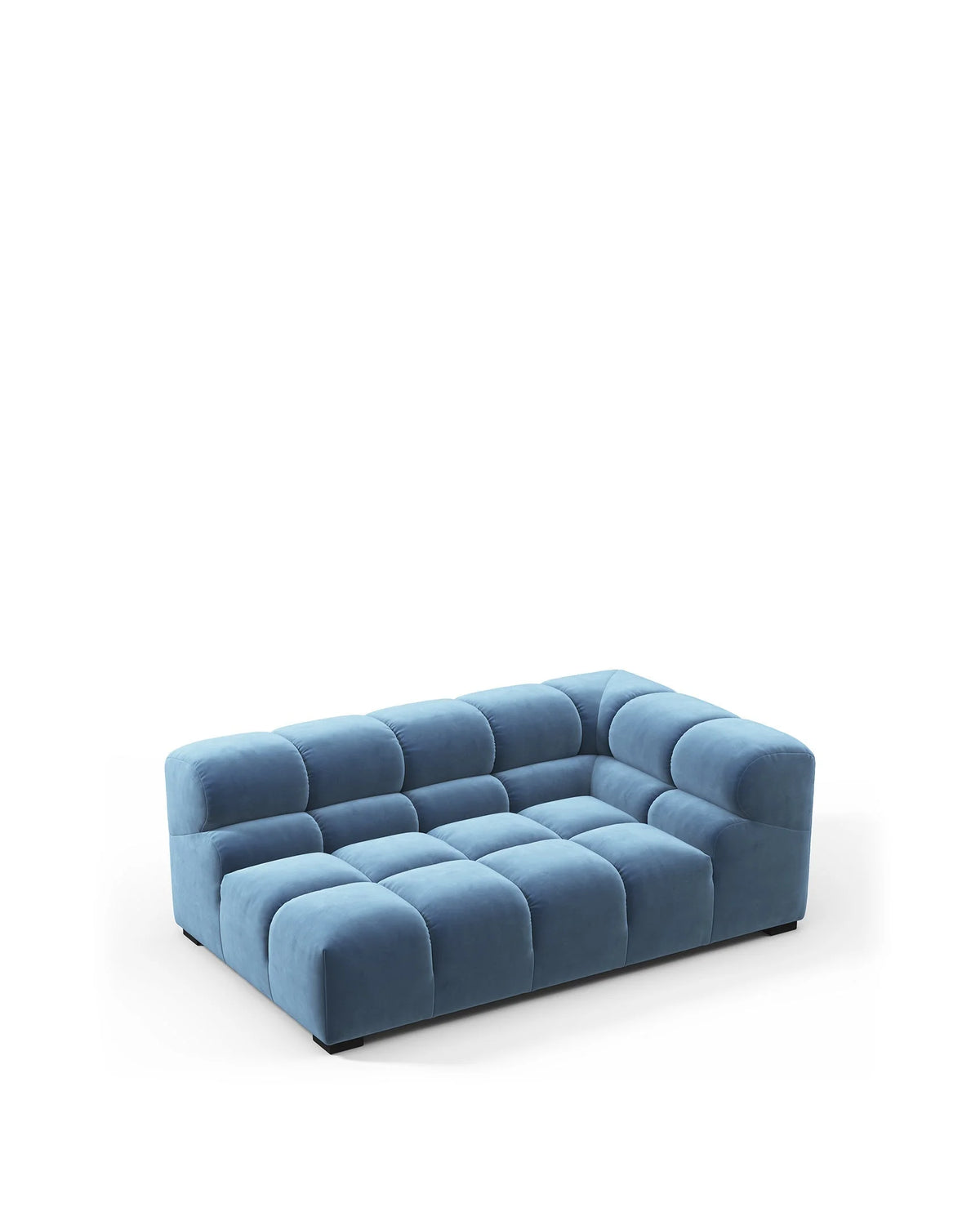 Tuft 05™ xl right-corner module | channel tufting - aegean blue velvet / right corner - modules 05 | modular sofa