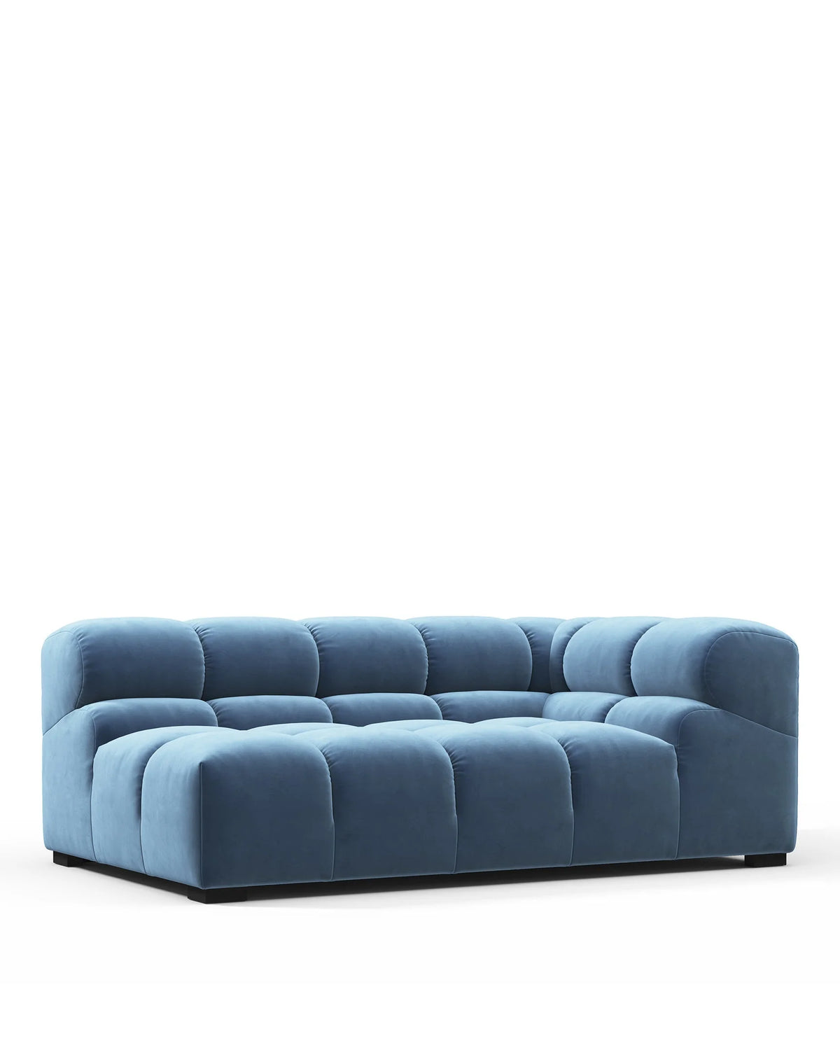 Tuft 05™ xl right-corner module | channel tufting - aegean blue velvet / right corner - modules 05 | modular sofa