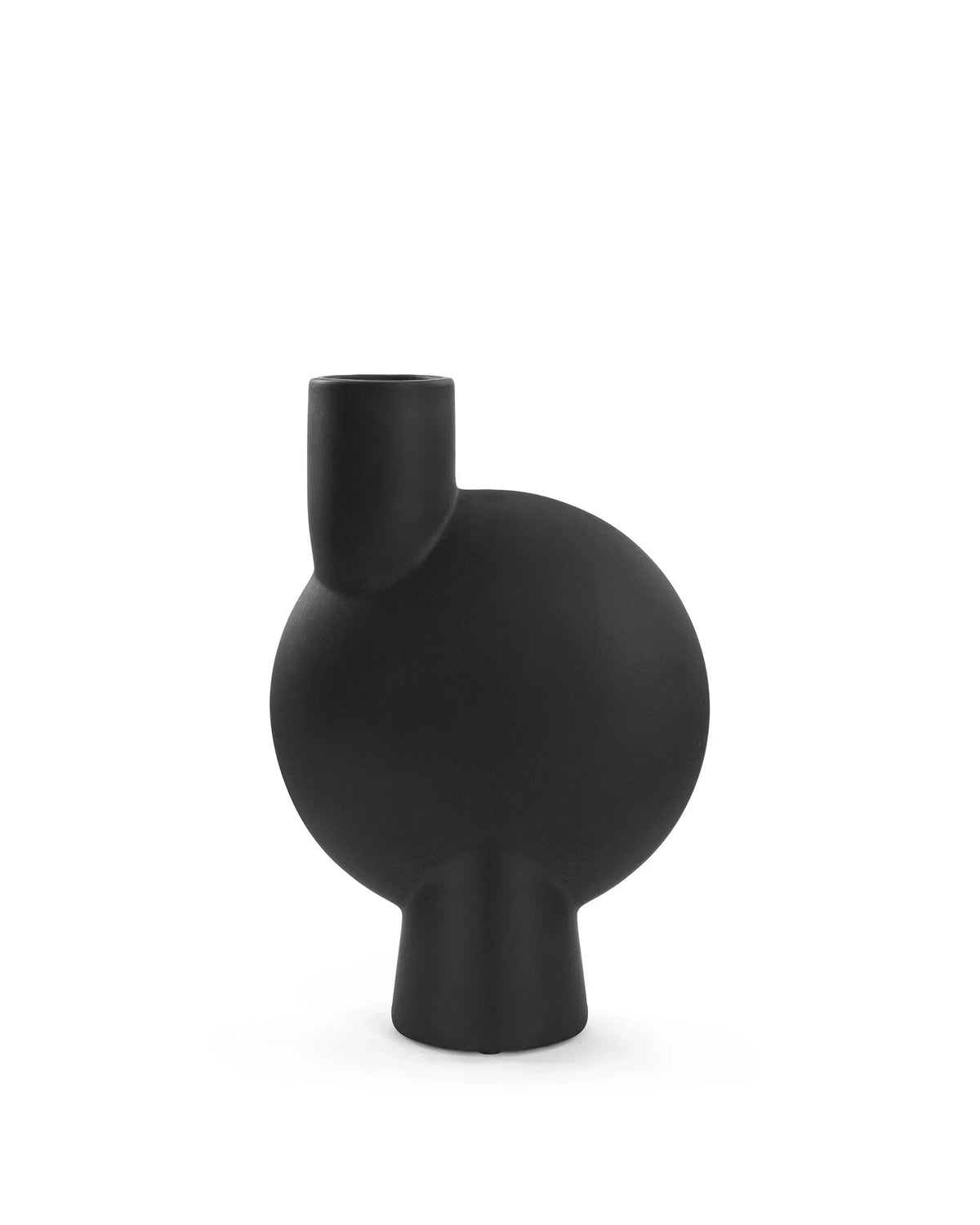 Tyra™ vase medio | black painted ceramic - decor tyra inspired by sphere bubl | madorne