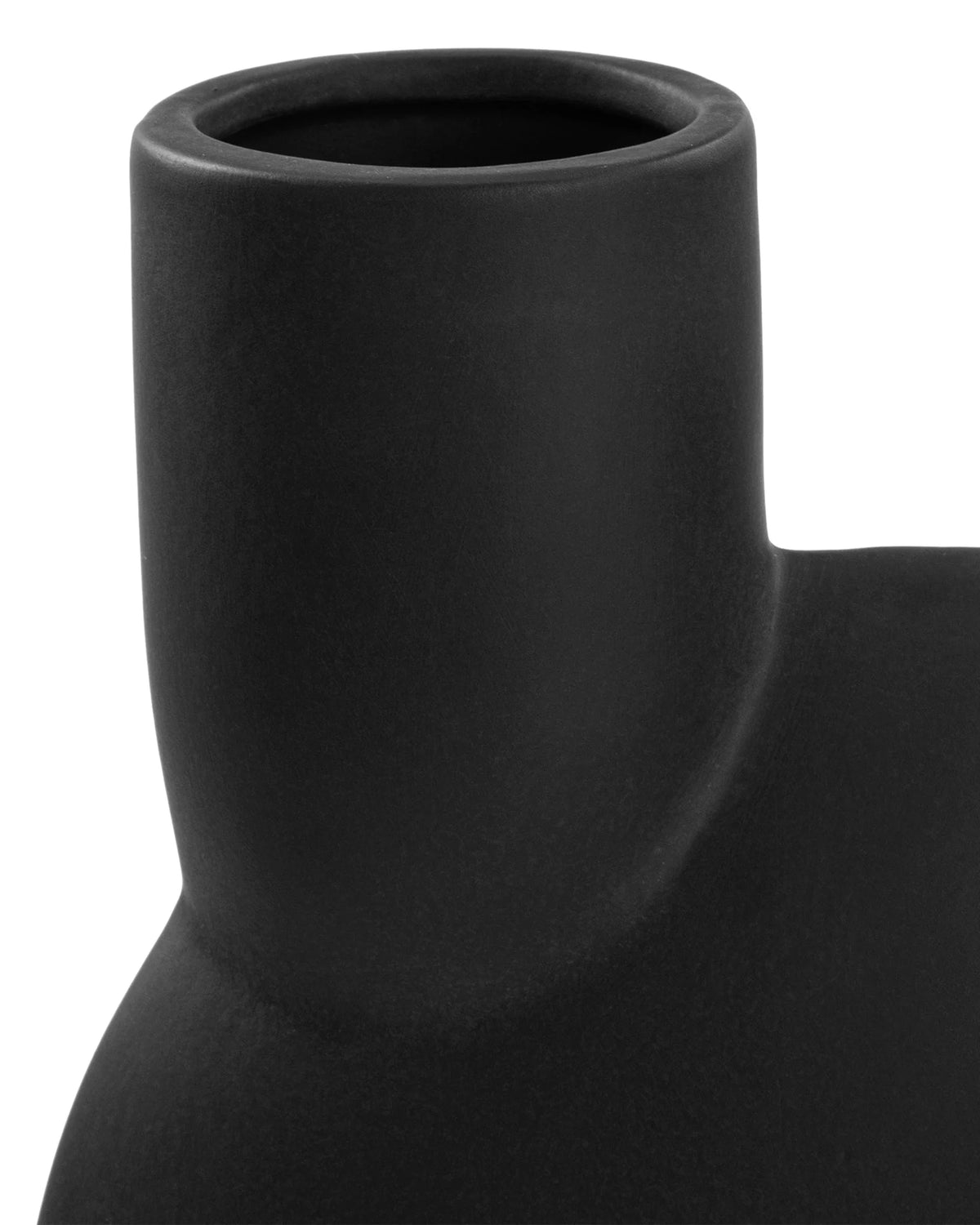 Tyra™ vase medio | black painted ceramic - decor tyra inspired by sphere bubl | madorne