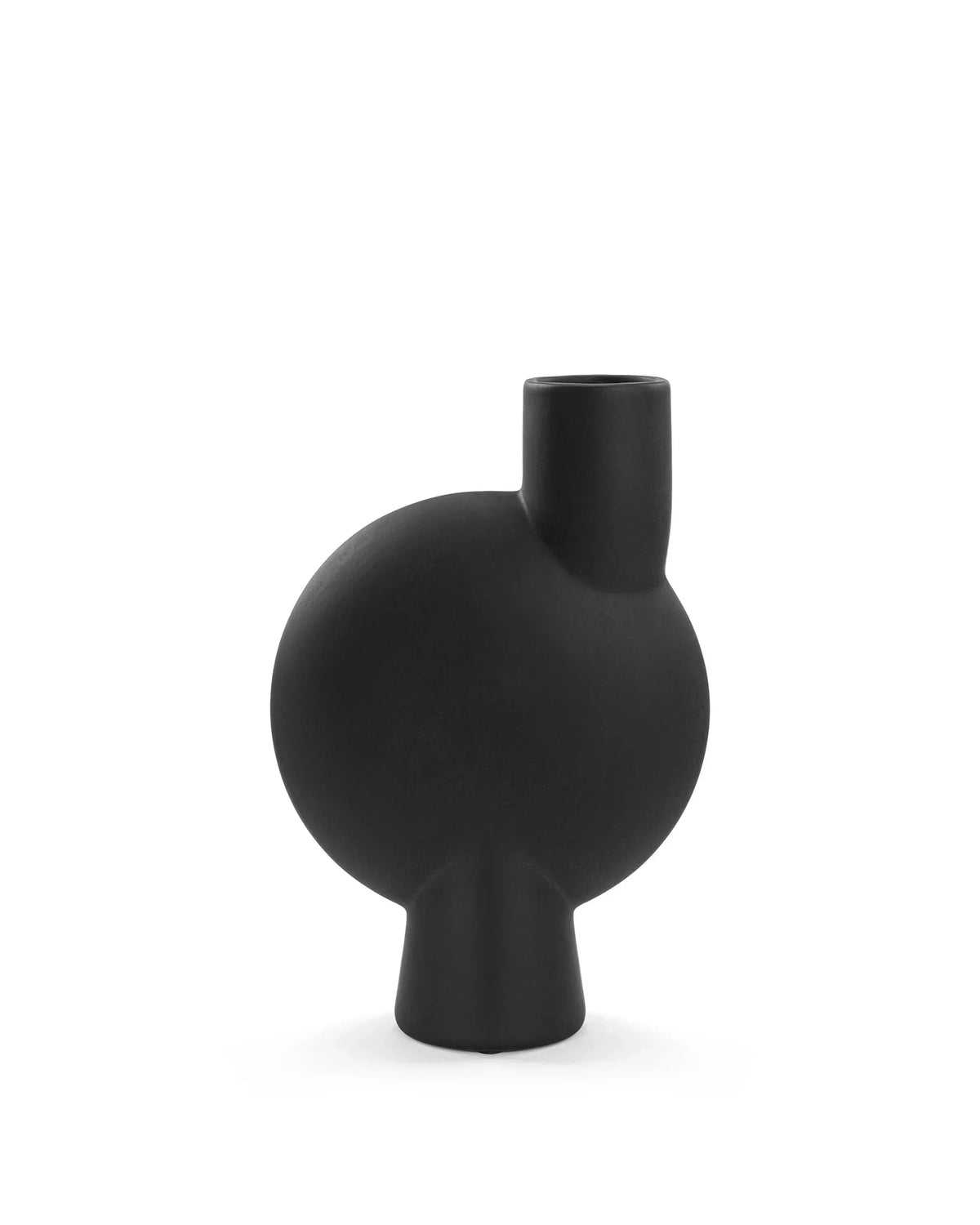 Tyra™ vase medio | black painted ceramic - decor tyra inspired by sphere bubl | madorne