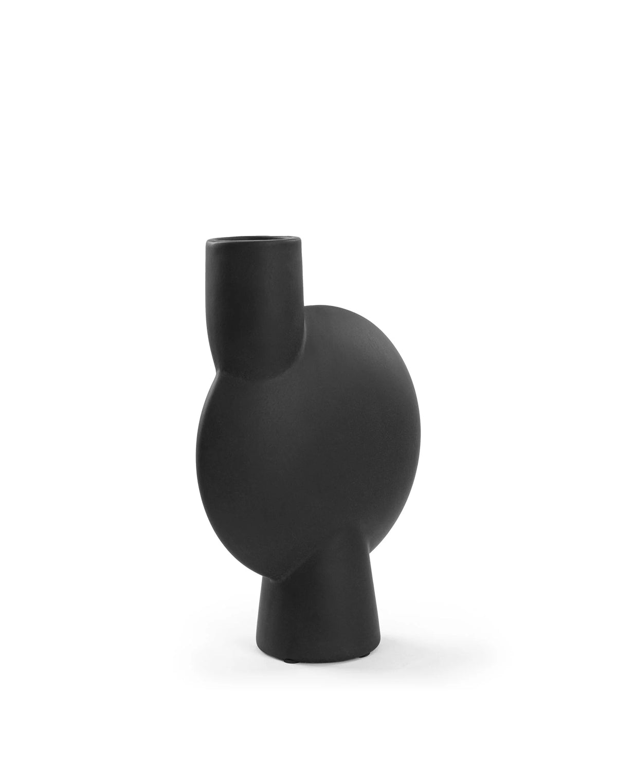 Tyra™ vase medio | black painted ceramic - decor tyra inspired by sphere bubl | madorne