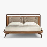 Volo 21 Leather and Wood Bed Frame – front view