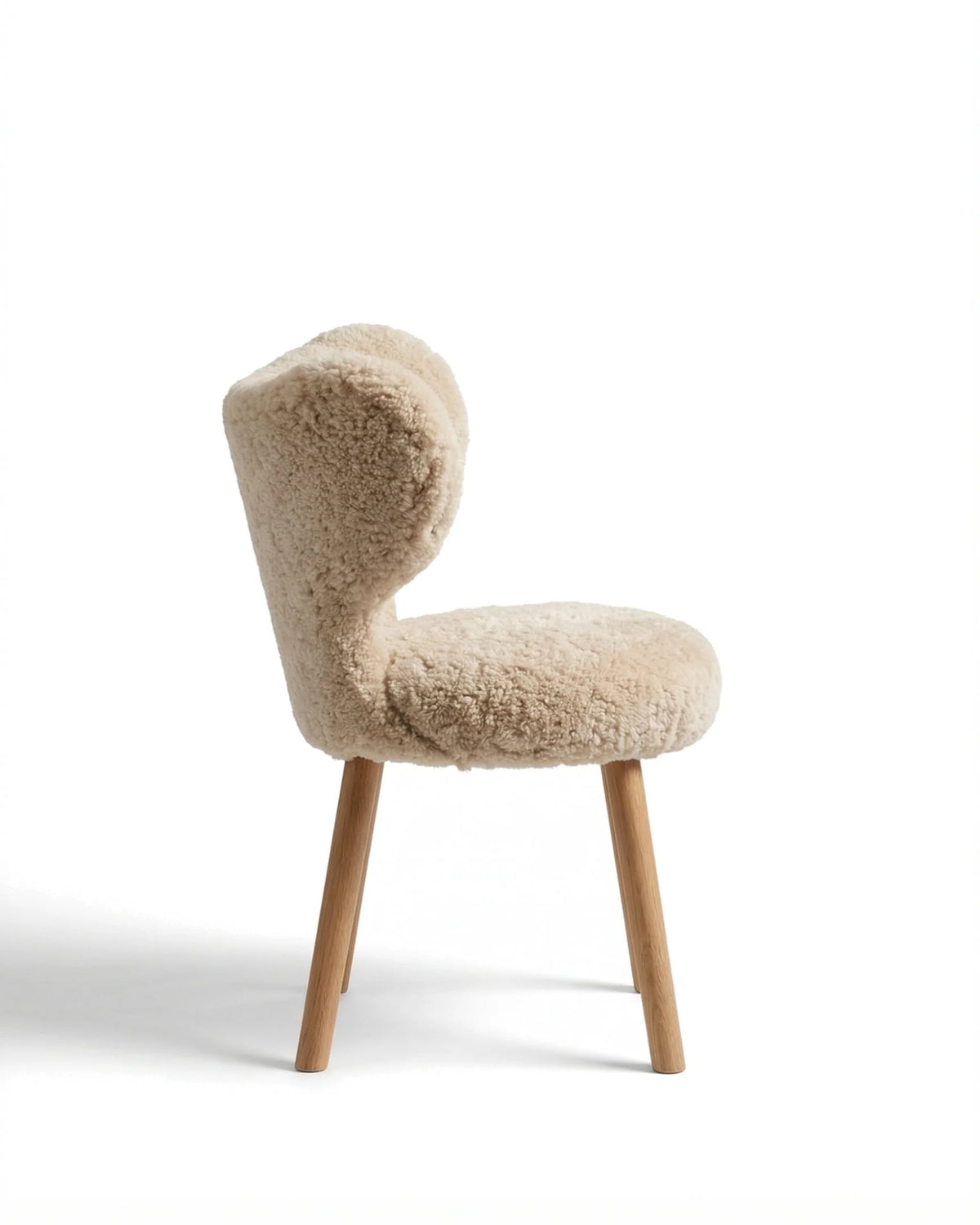 Wing 37™ Dining Chair | Cream Sherpa and Oak