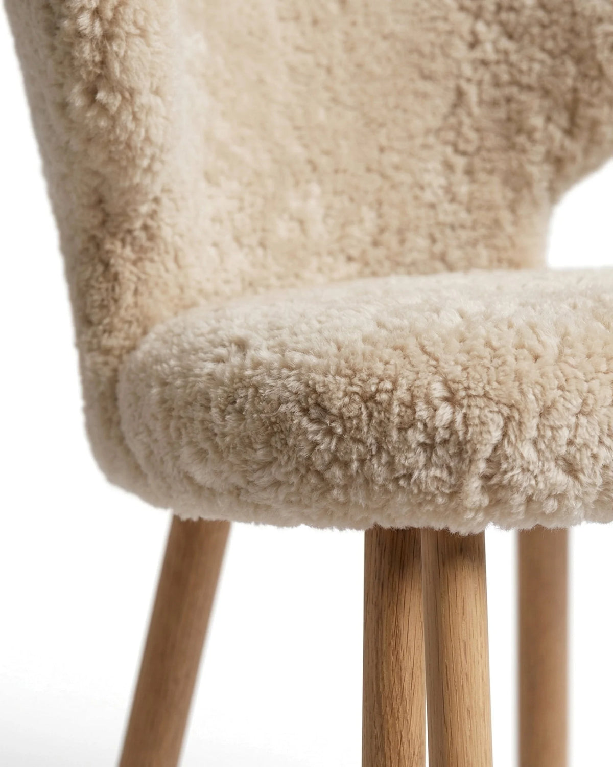Wing 37™ Dining Chair | Cream Sherpa and Oak